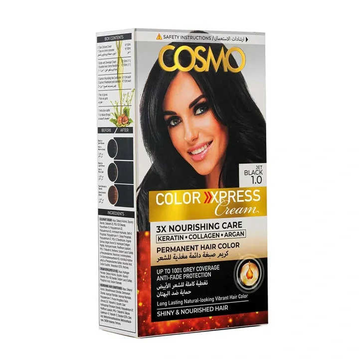COSMO Safe & Easy No Ammonia 1.0 Natural Black Hair Color Kit