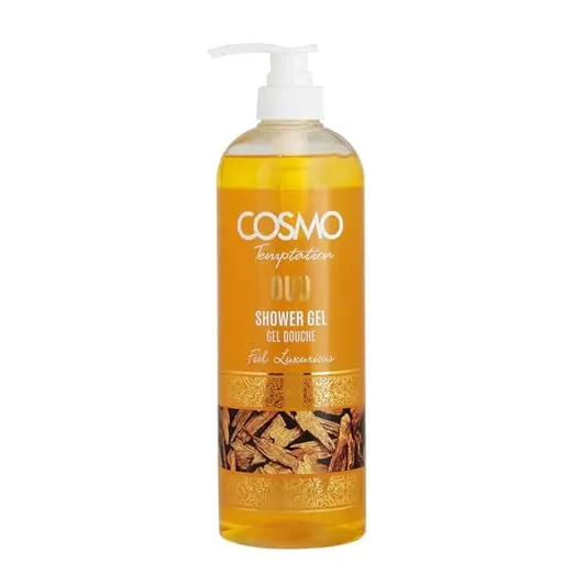 COSMO Temptation Shower Gel | Purifying Herbal Body Wash for All Skin Types (480ml, Oud)