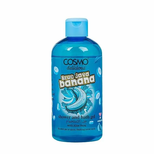 COSMO Delicious Blue Java Banana With Aloe Vera Shower & Bath Gel 500ml, Hydrating & Refreshing Body Wash, Tropical Banana & Vanilla Scent, Dead Skin Removal, Body Cleanser, Shower Gel For Women & Men