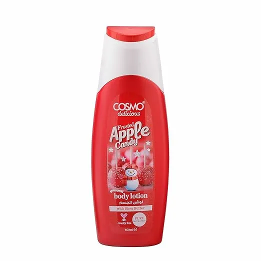 COSMO Delicious Frosted Apple Candy With Shea Butter Pure Hydration Body Lotion 400ml, Hydrating & Nourishing, Non Greasy, Light Weight, Fast Absorbing Lotions, All Skin Types, Fruity Apple Fragrance