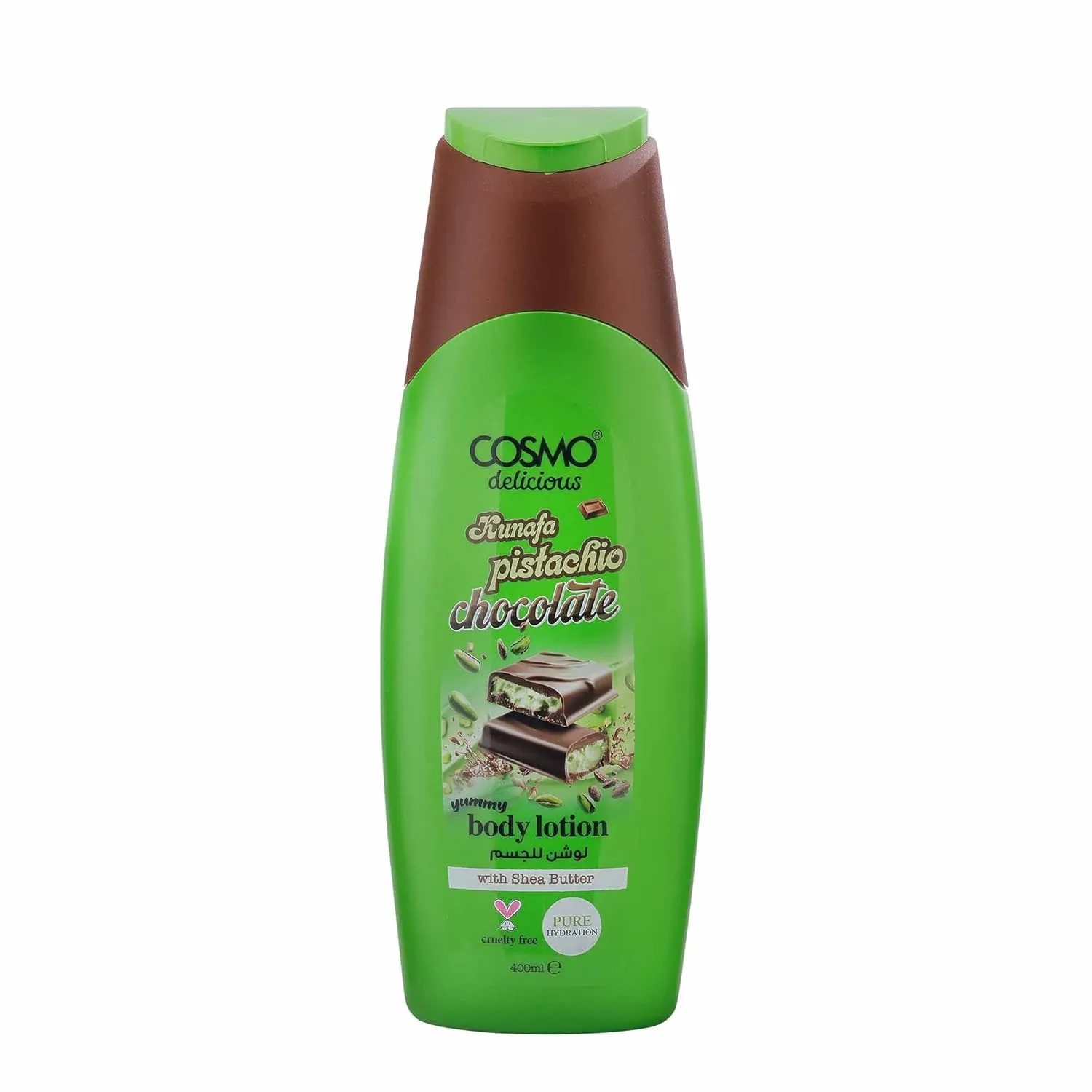 COSMO Delicious Kunafa Pistachio Chocolate With Shea Butter Pure Hydration Body Lotion 400ml