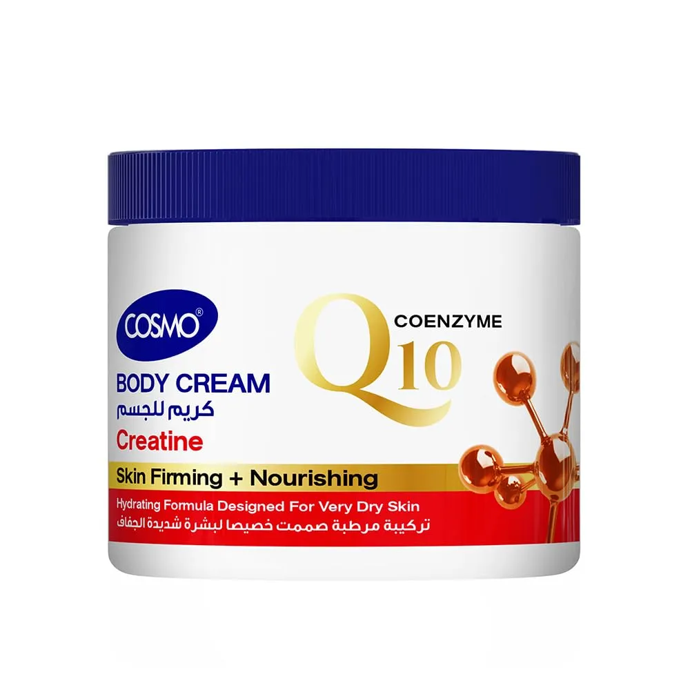 Cosmo Skin Care Creatine Body Cream 400ml With Coenzyme Q10, Skin Strengthening & Firming Moisturizer, Deep Hydration, Lightweight, Improves Texture, Anti Aging Formula, Non Greasy, For All Skin Types