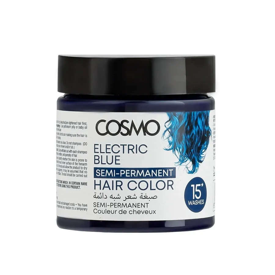 ELECTRIC BLUE SEMI PERMANENT HAIR COLOR CREAM 120G (COSMO SERIES)