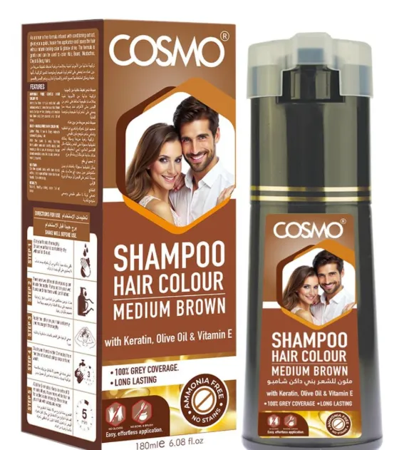 [COSMO-0003] Cosmo - Hair Color Shampoo (Medium brown) 180 ML