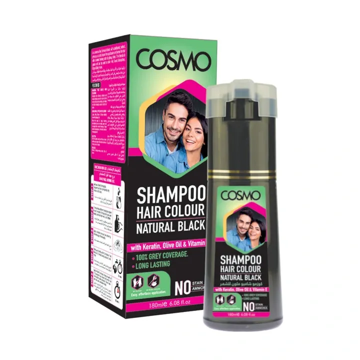  Cosmo - Hair Color Shampoo (Natural Black) 180 ML