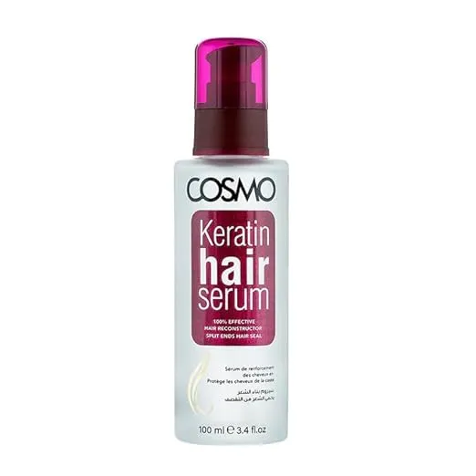 Cosmo Hair Serum | Frizz Control, Shine & Smoothness | For All Hair Types | Shine & Softness | Lightweight & Non-Greasy |  (100ml, Keratin)