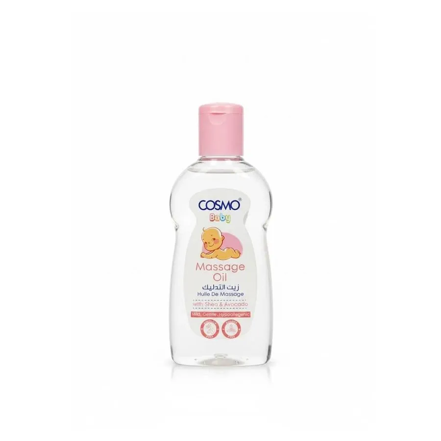 Cosmo Baby Massage Oil 200ml with Shea and Avocado for Gentle Infant Skin Care, Deep Moisturization, Soothing Massage, Sensitive Skin Protection, Softening Dry Areas, Promoting Smooth, Healthy, and Supple Skin, and Daily Full-Body Baby Nourishment