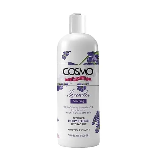 Cosmo DESIGNS Beaute Lavender Luxurious Perfumed Body Lotion 500Ml, With Calming Lavender Oils To Moisturize, Nourish & Soothe Skin, Glowing, Hydration, Aloe Vera, Vitamin E, Skin Care Lotions