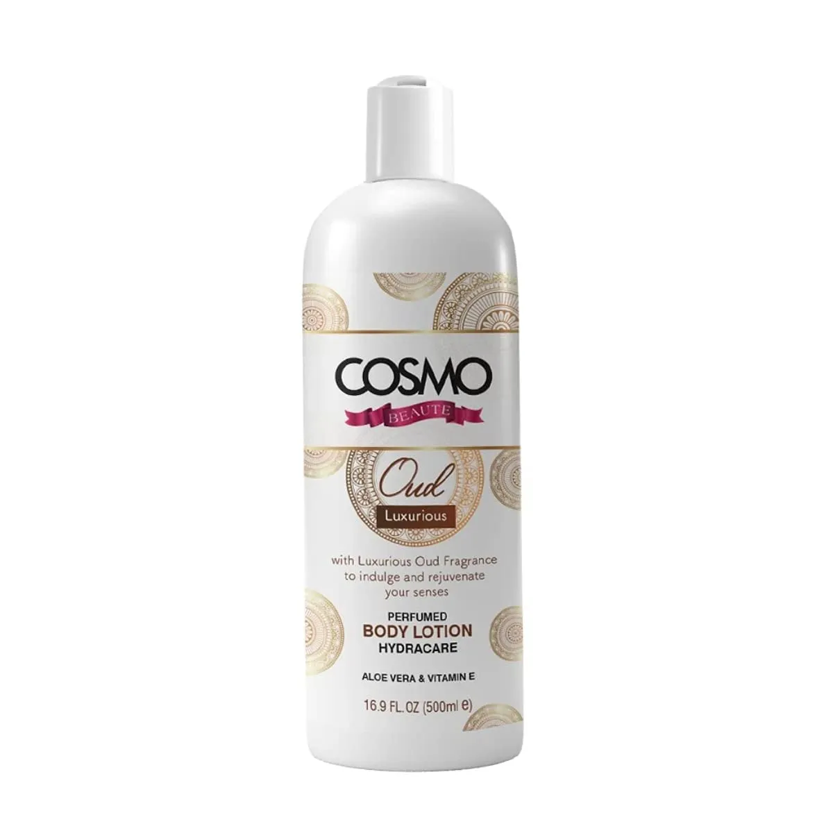 Cosmo Beaute Oud Luxurious Perfumed Body Lotion 500ML, With Luxurious Oud Fragrance To Indulge & Rejuvenate Your Senses, Glowing, Hydration, Aloe Vera, Vitamin E, Skin Care Lotions