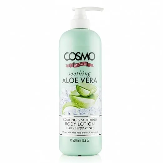 Cosmo Beaute Soothing Aloe Vera Cooling and Soothing Body Lotion 500ml, Daily Hydrating, Infused With Aloe Vera Extract and Vitamin E, For Daily Use