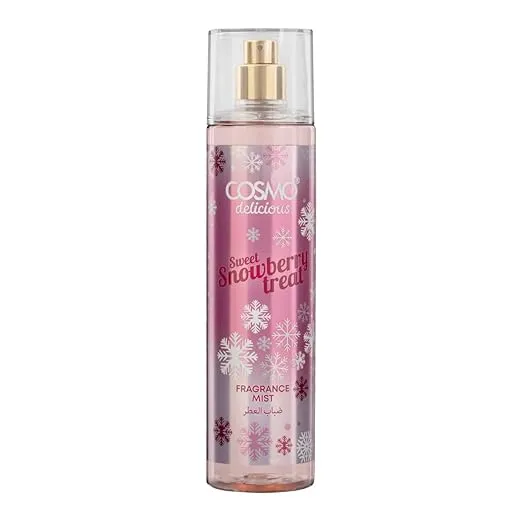 Cosmo Delicious Sweet Snowberry Treat Fragrance Mist 250ml, Light & Fruity Perfumes, Sugar Kissed Berry Scent, Long Lasting Body Spray, Perfect For Everyday Wear, Perfume for Women & Men