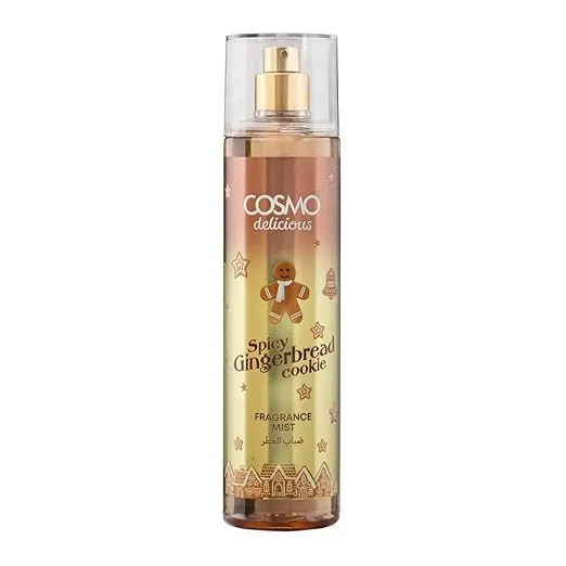 Cosmo Delicious Spicy Gingerbread Cookie Fragrance Mist 250ml, Warm Cinnamon Perfumes, Nutmeg & Vanilla Scent, Festive Body Spray, Perfect For Everyday Wear, Long Lasting Perfume For Women & Men