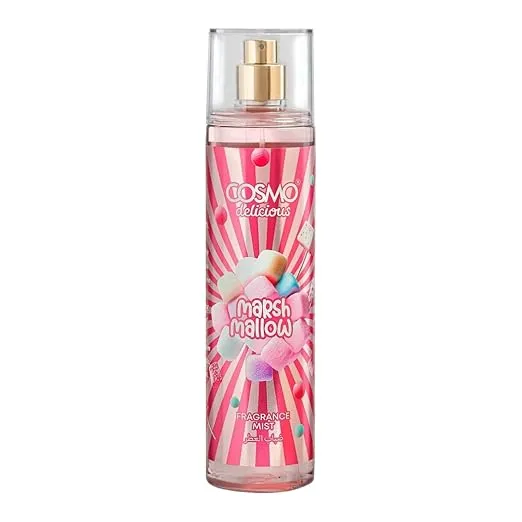 Cosmo Delicious Marshmallow Fragrance Mist 250ml, Sweet Marshmallow & Vanilla Scent, Light Gourmand Body Spray, Perfect For Everyday Wear, Long Lasting Perfume For Women & Men